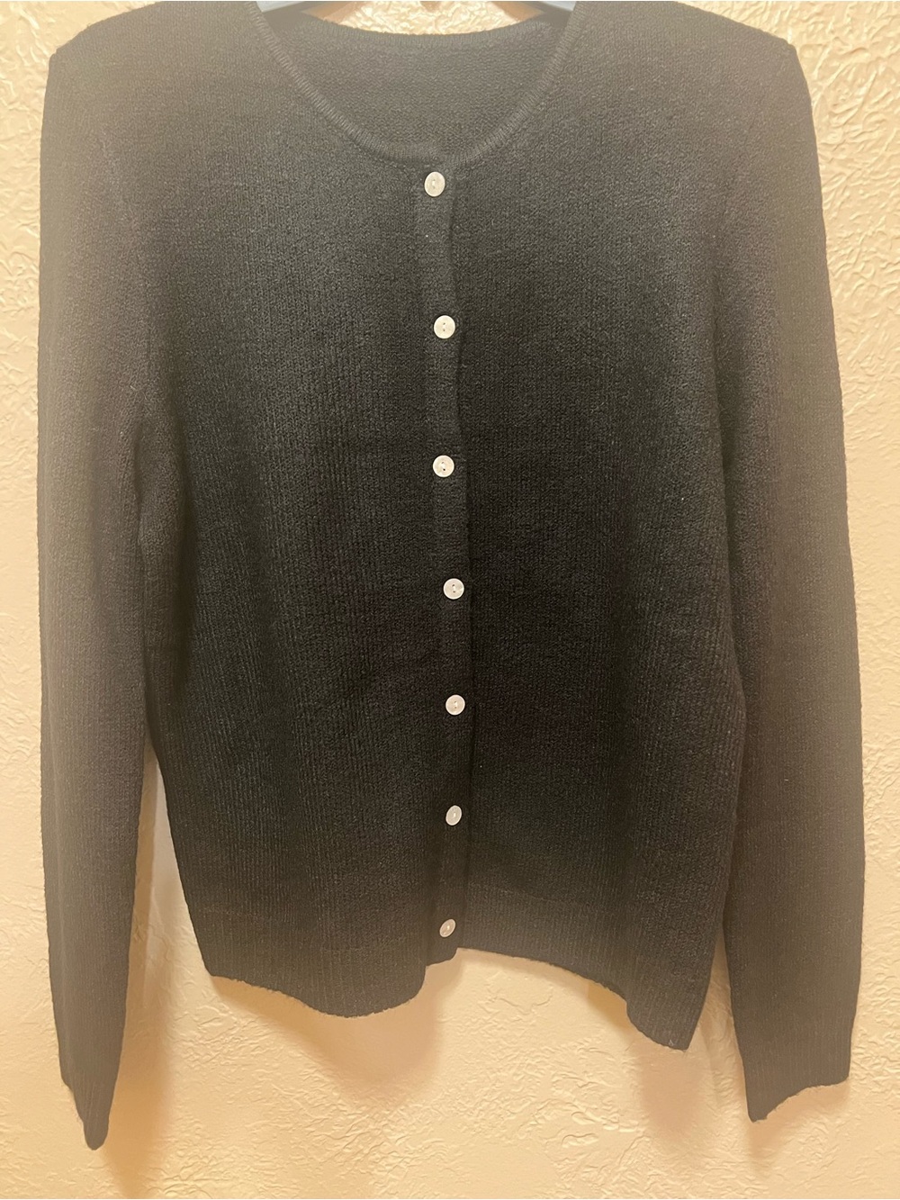 Classic Black Button-Front Women's Sweater